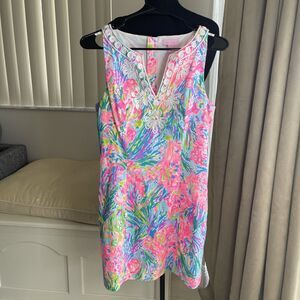 Lilly Pulitzer Gabby Shift Dress Fan Sea  Size 2